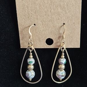 Elegant Gold and Multicolor Beaded Earrings